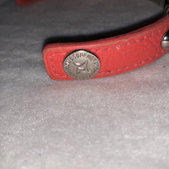 Pink BCBGeneration Leather Bracelet with Silver Tone Letters - Picture 3 of 4